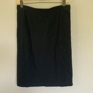 Violeta by Mango Black Panel Pencil Skirt Elastic Waist Lined Size S